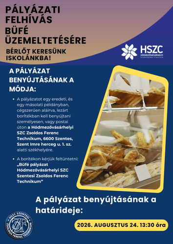Pályázati felhívás büfé helyiségének bérbe vételére