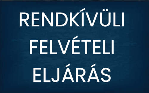 Rendkívüli pótfelvételi 2025